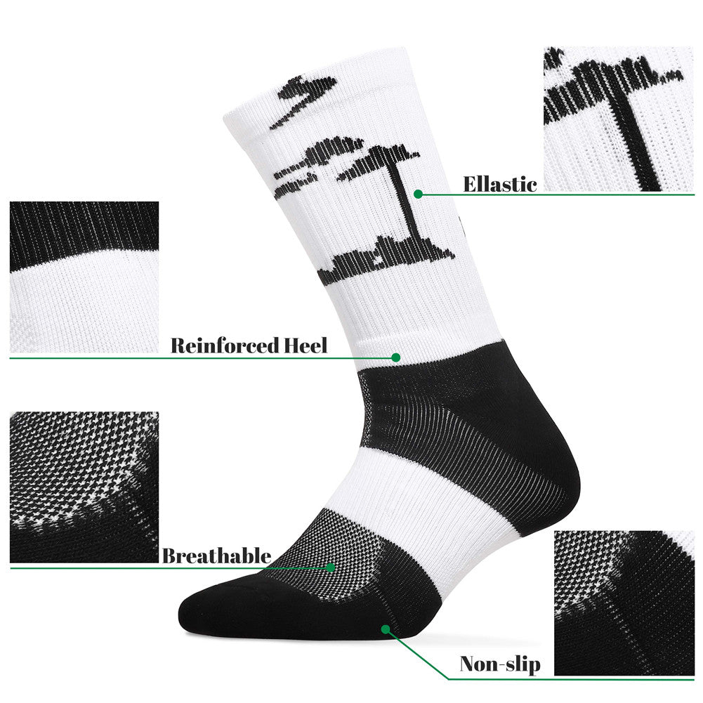 Soulsfeng Basketball Socks Black White